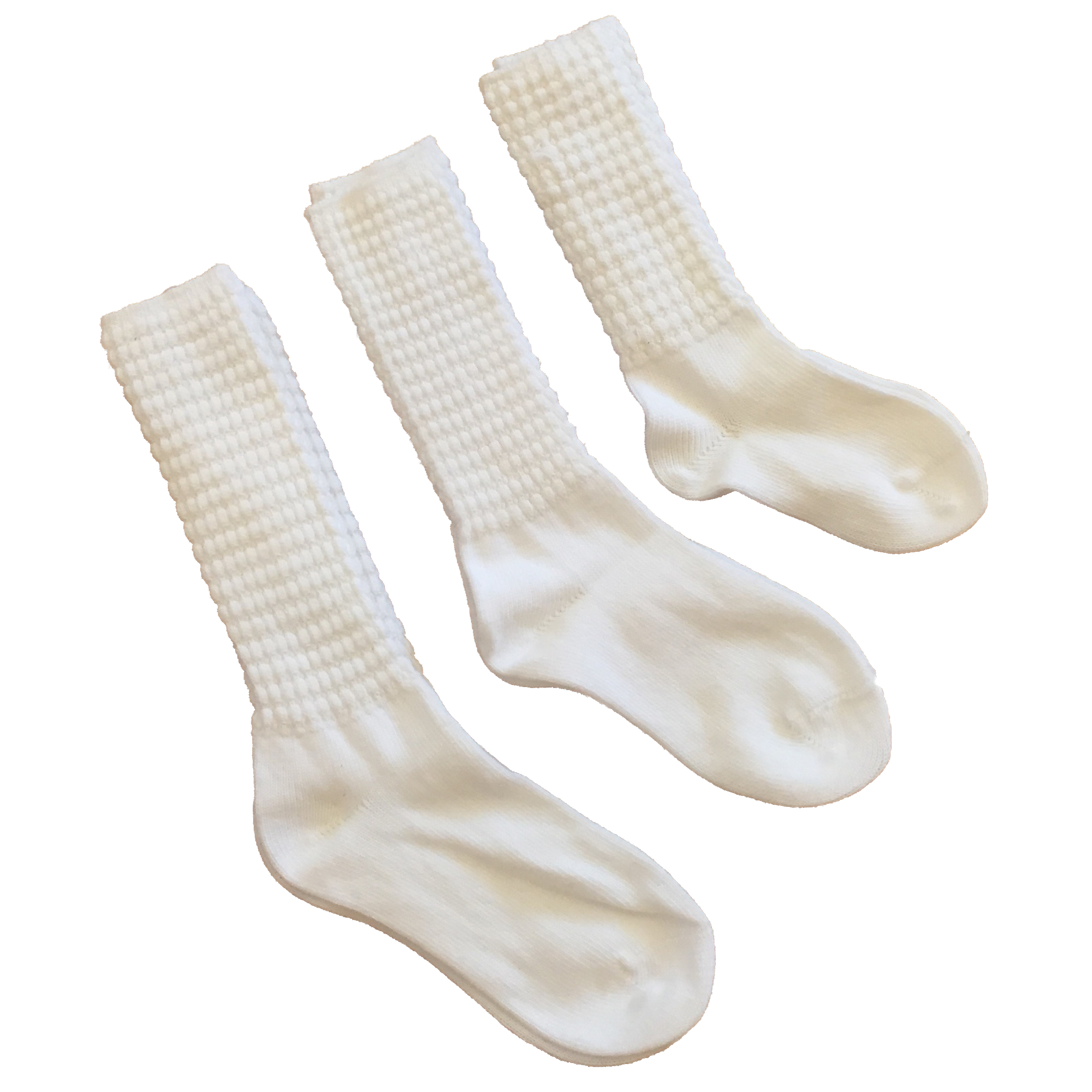 3 Pairs of IRISH DANCE Socks POODLE Design Choice of sizes 